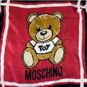 Moschino Bear Toy Silk Scarf NWT